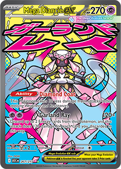 Mega Diancie ex Mega attack rare card illustrated by DOM
