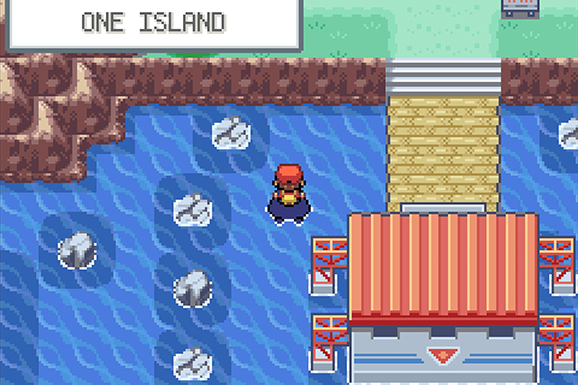 One Island surfing screenshot from Pokemon FireRed and LeafGreen