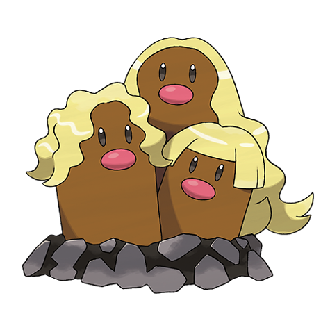 Dugtrio Alola official artwork