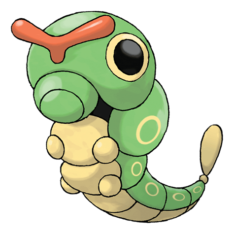 Caterpie - Bug type Pokémon #10, official artwork