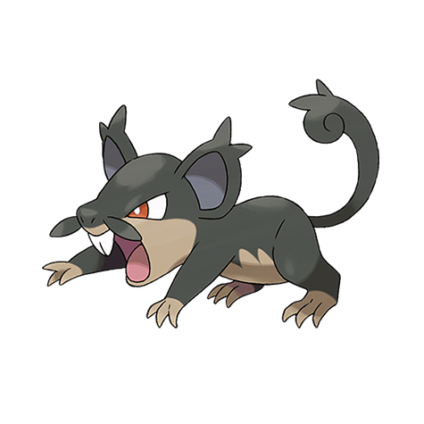Rattata Alola - Dark/Normal type Pokémon #10091, official artwork