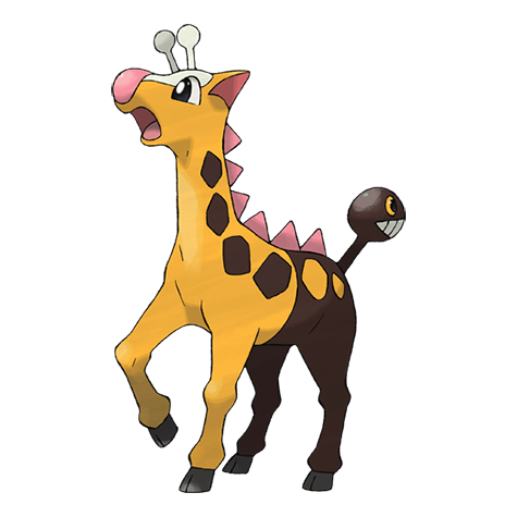 Girafarig - Normal/Psychic type Pokémon #203, official artwork