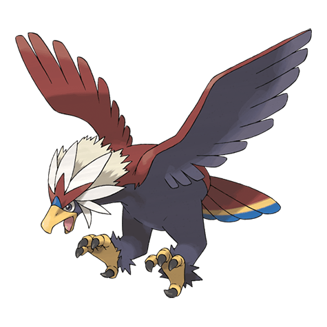 Braviary - Normal/Flying type Pokémon #628, official artwork