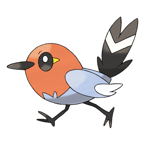 Fletchling - Normal/Flying type Pokémon #661, official artwork