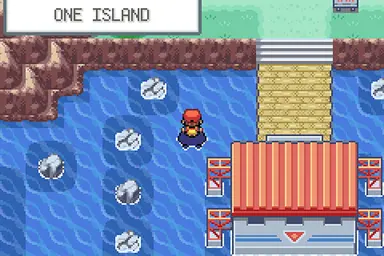 One Island surfing screenshot from Pokemon FireRed and LeafGreen