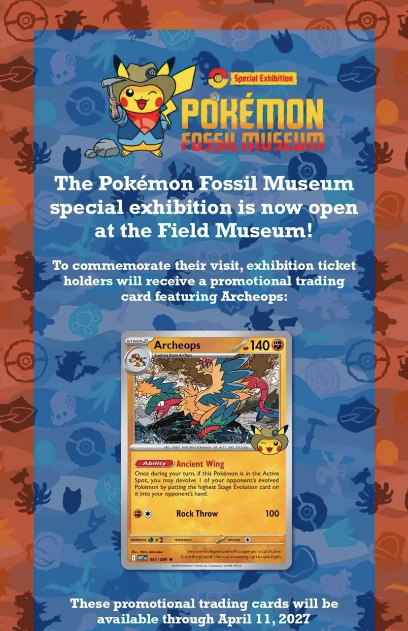 Archeops Promo Card Free at Chicago's Pokémon Fossil Museum cover image
